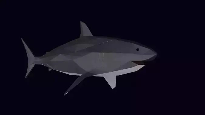 Low Poly Great White Shark