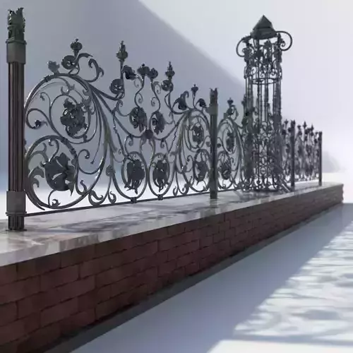 wrought iron fence floral style