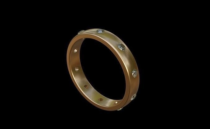 diamond ring band 3D print model