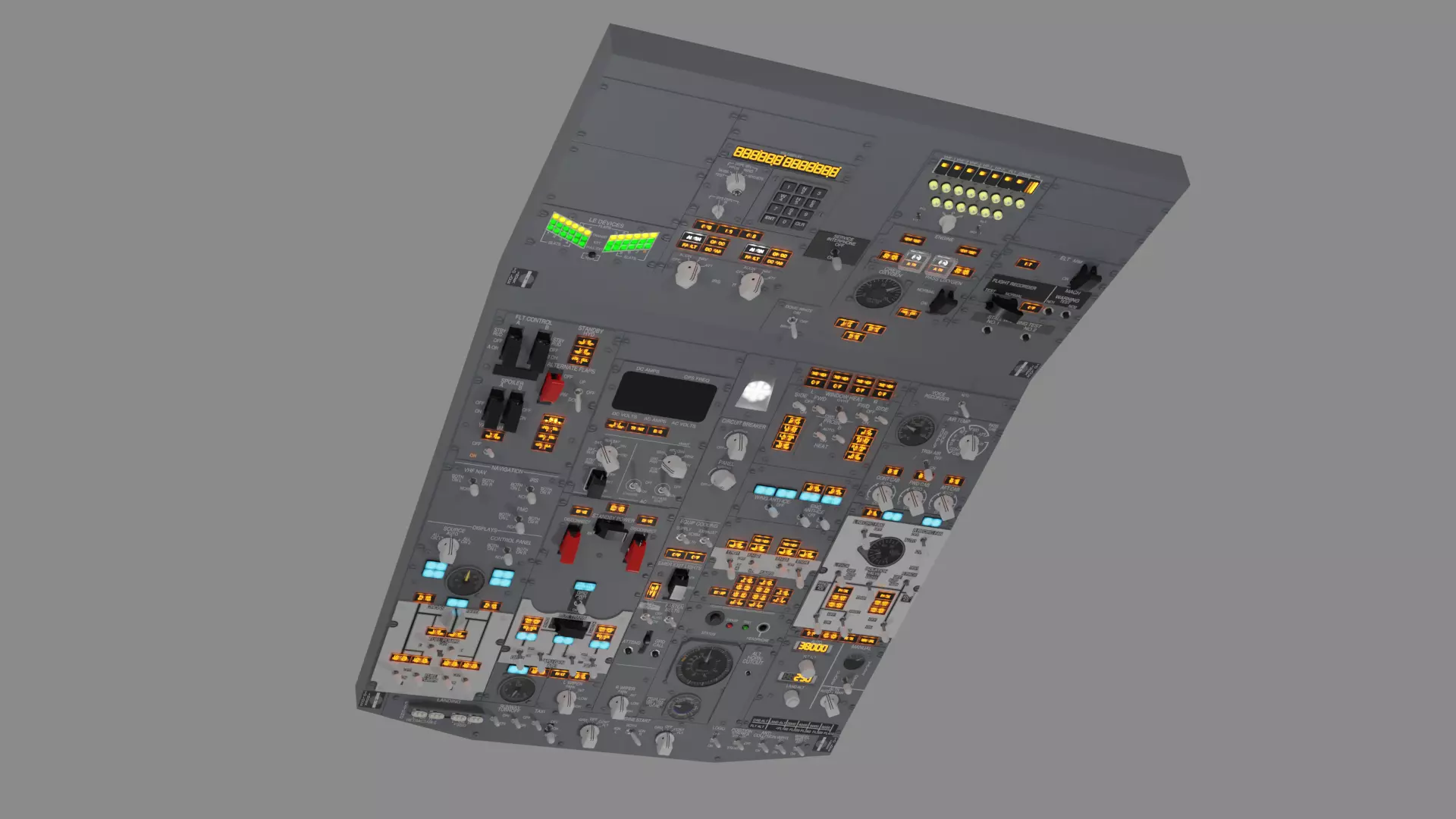 737 Overhead Panel 3D model