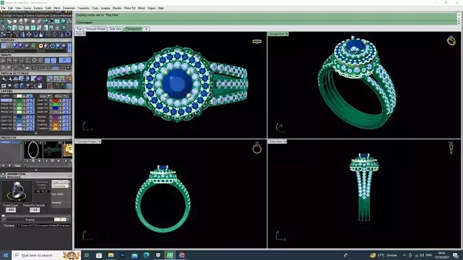 Diamond Ring 3d cad File 