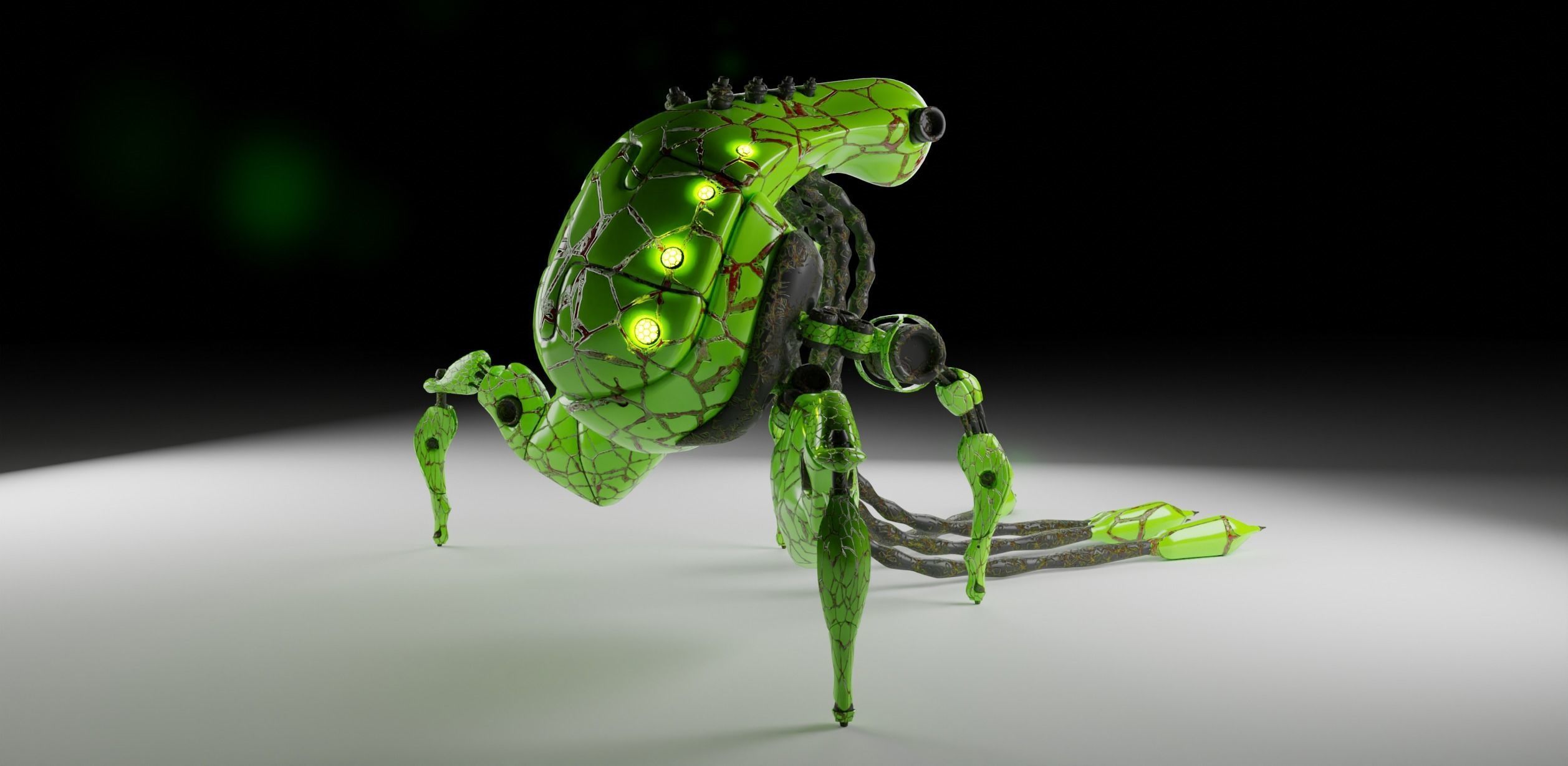 Model sci fi droid Low-poly 3D model_1