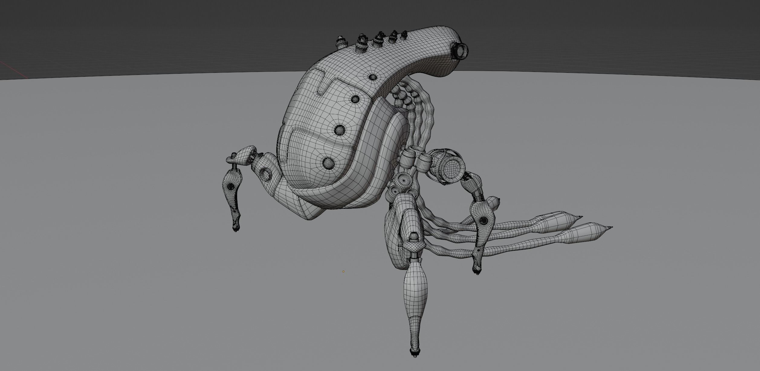 Model sci fi droid Low-poly 3D model_7