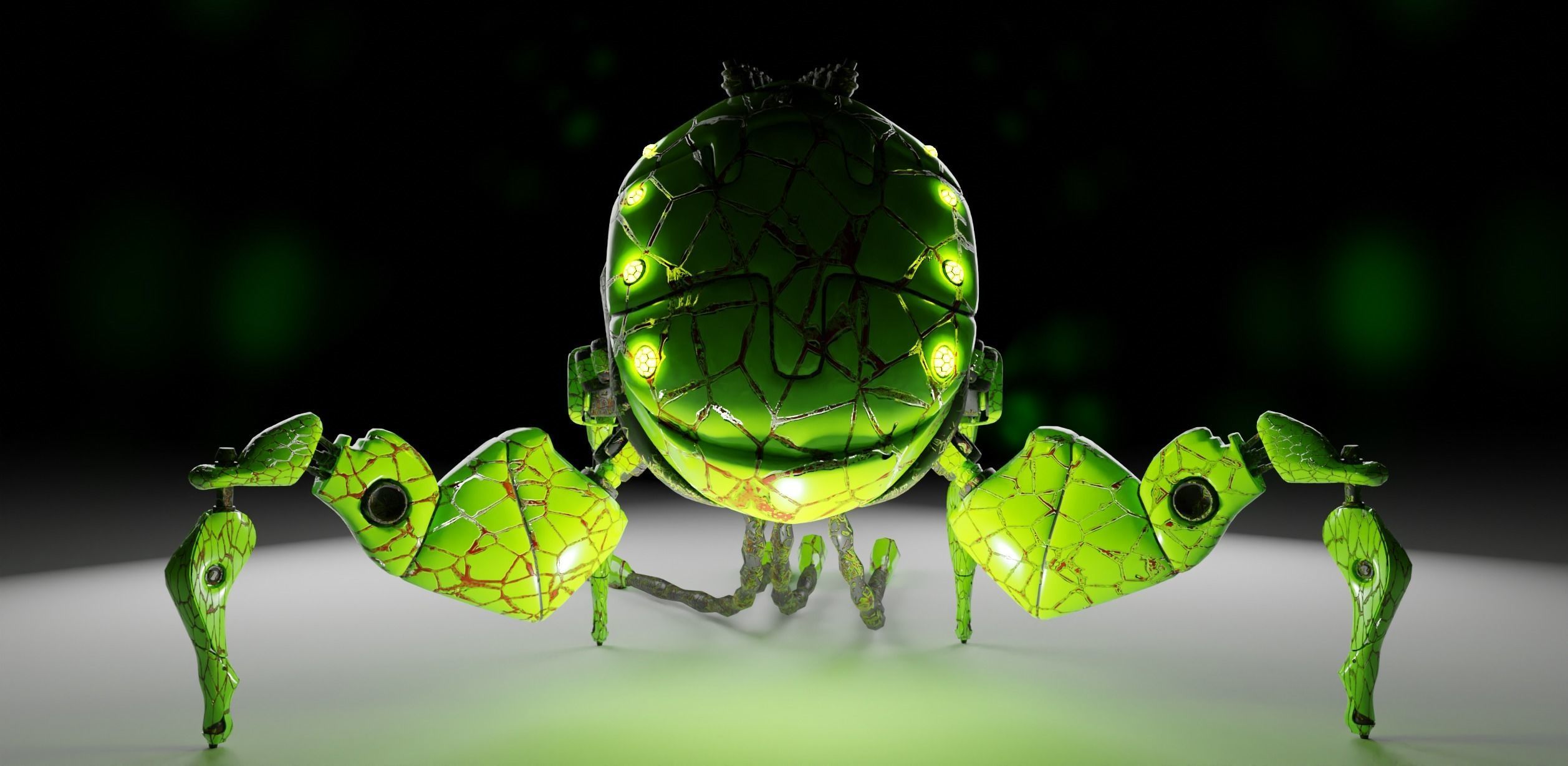 Model sci fi droid Low-poly 3D model_2