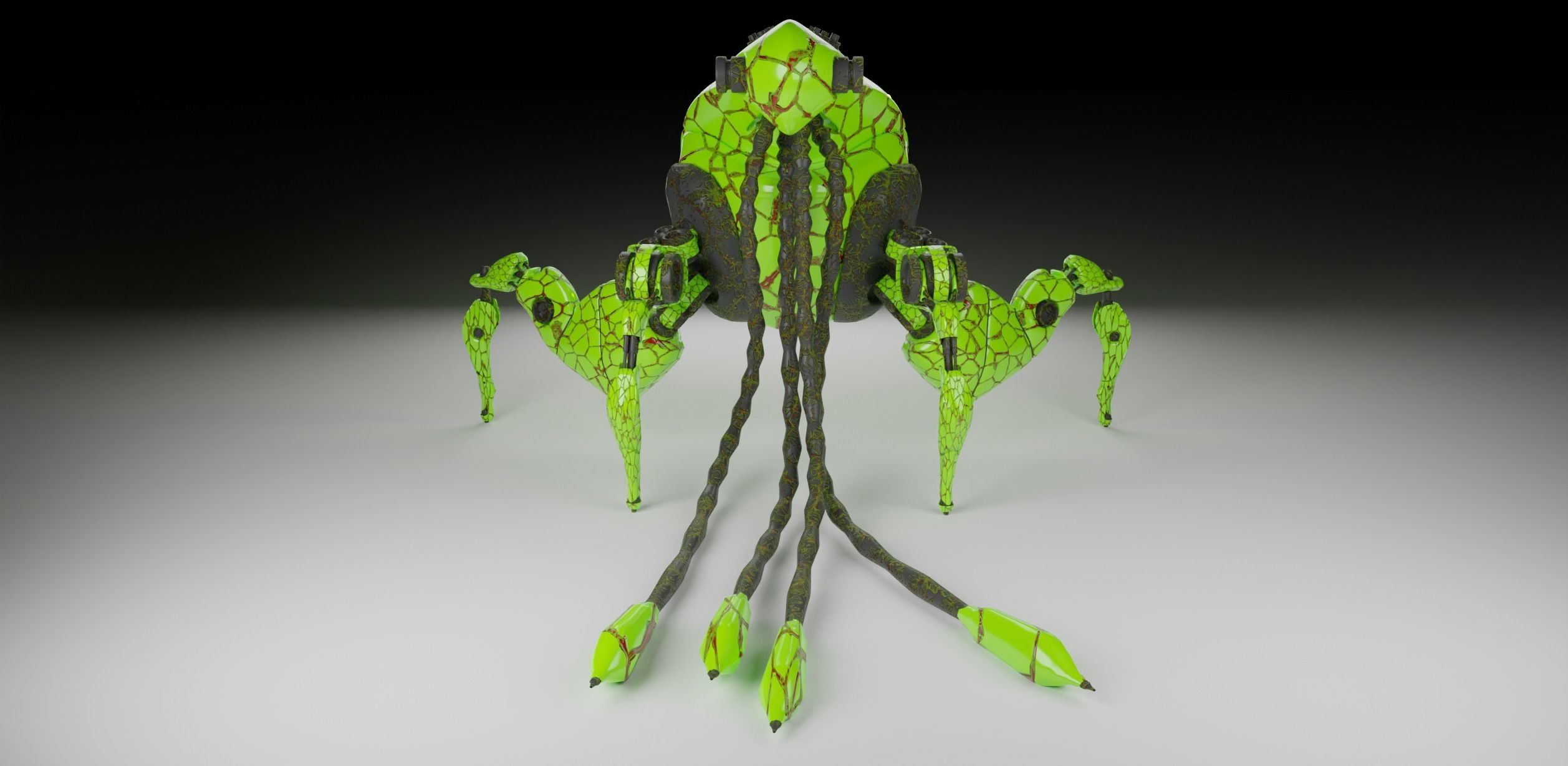 Model sci fi droid Low-poly 3D model_3