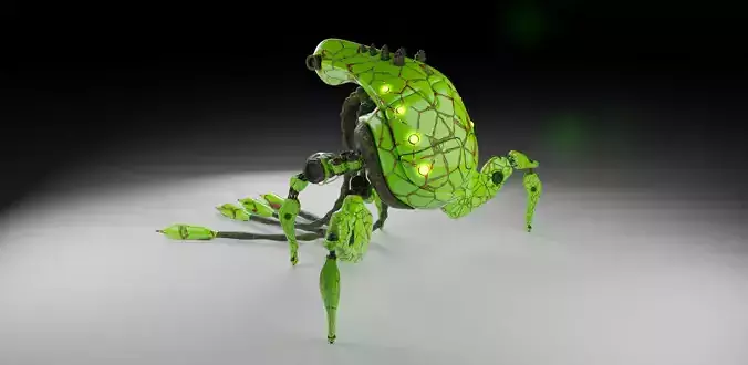 Model sci fi droid Low-poly 3D model