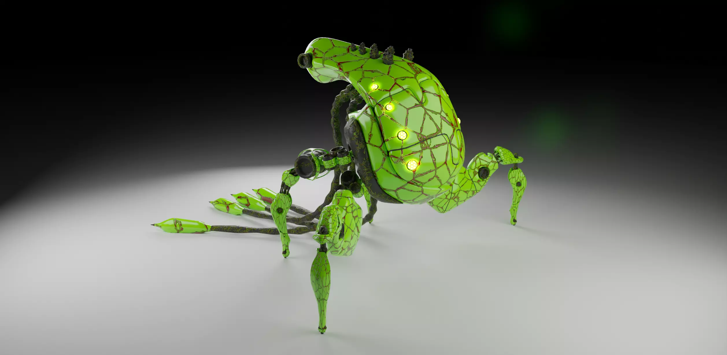 Model sci fi droid Low-poly 3D model_0