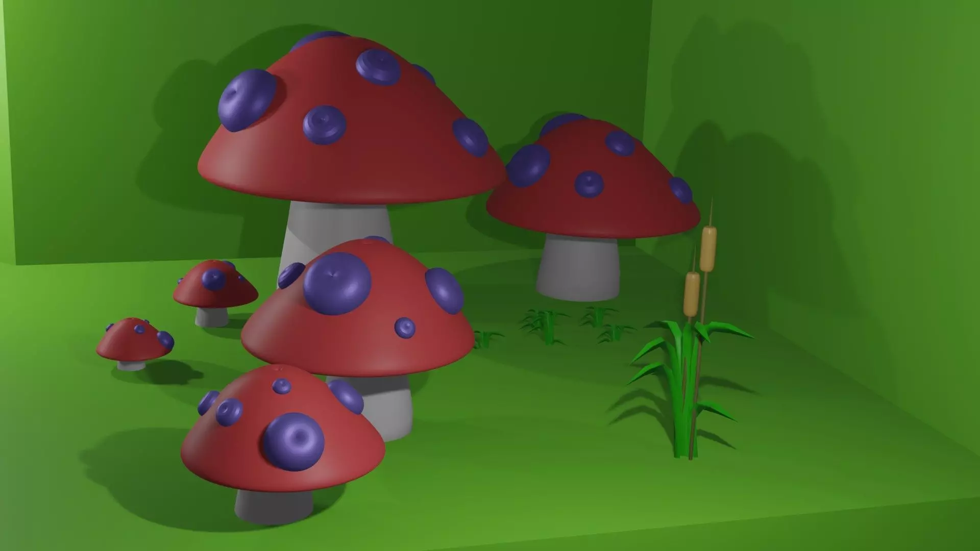 mashrooms pole Low-poly 3D model_0