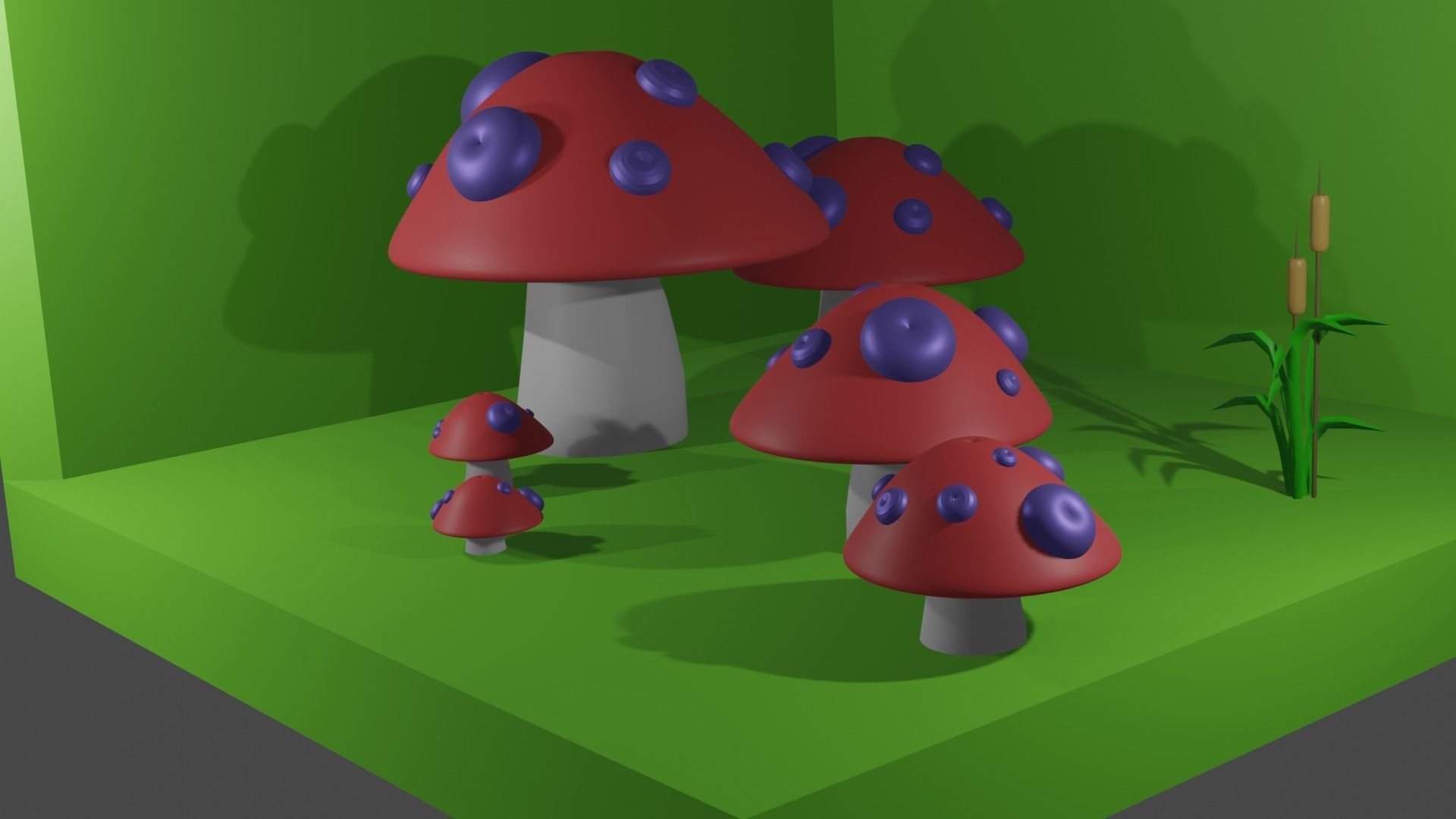 mashrooms pole Low-poly 3D model_1