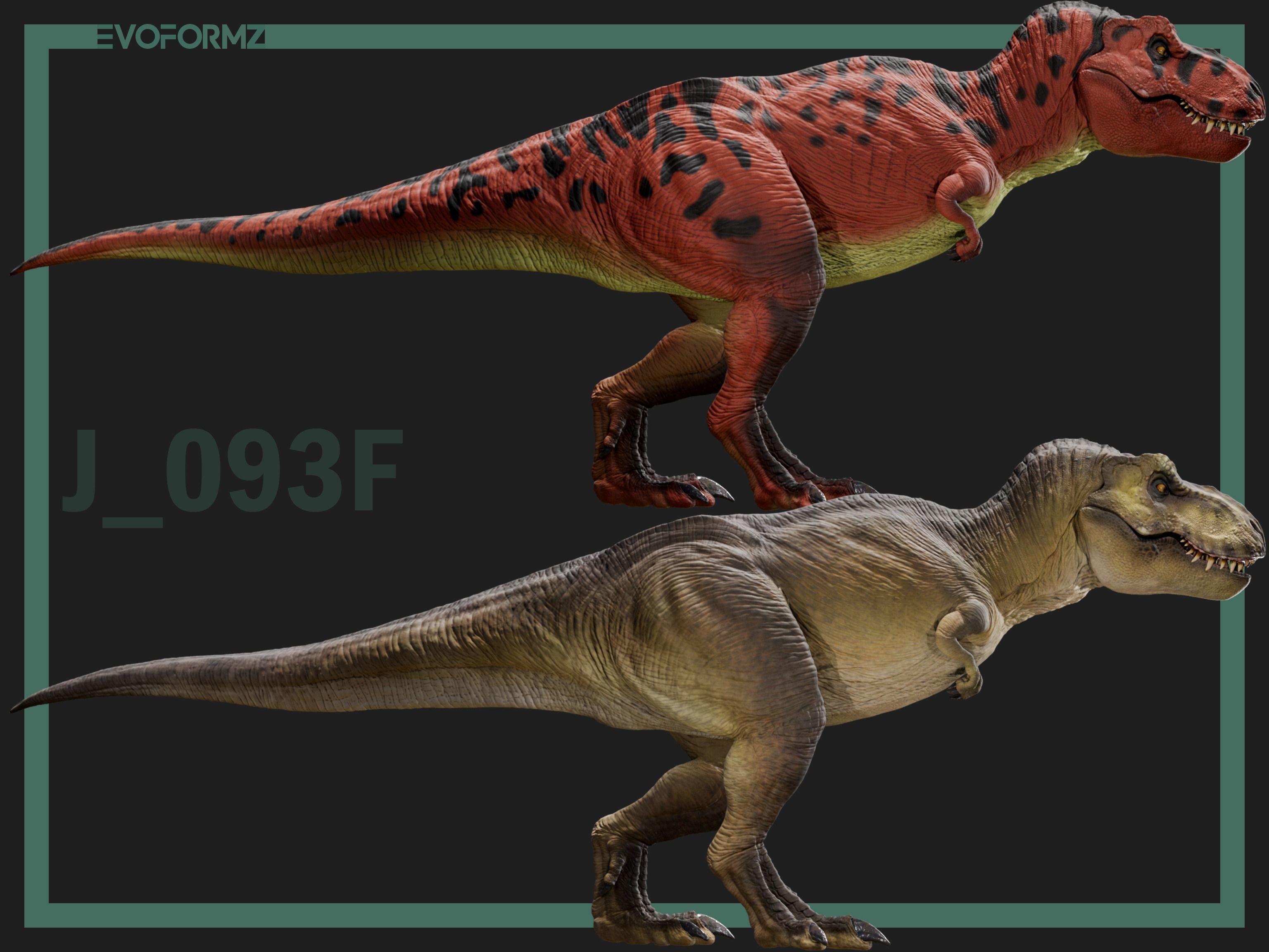 Tyrannosaurus Rex Jurassic Park High Poly 3D Model Blender Low-poly 3D model_7