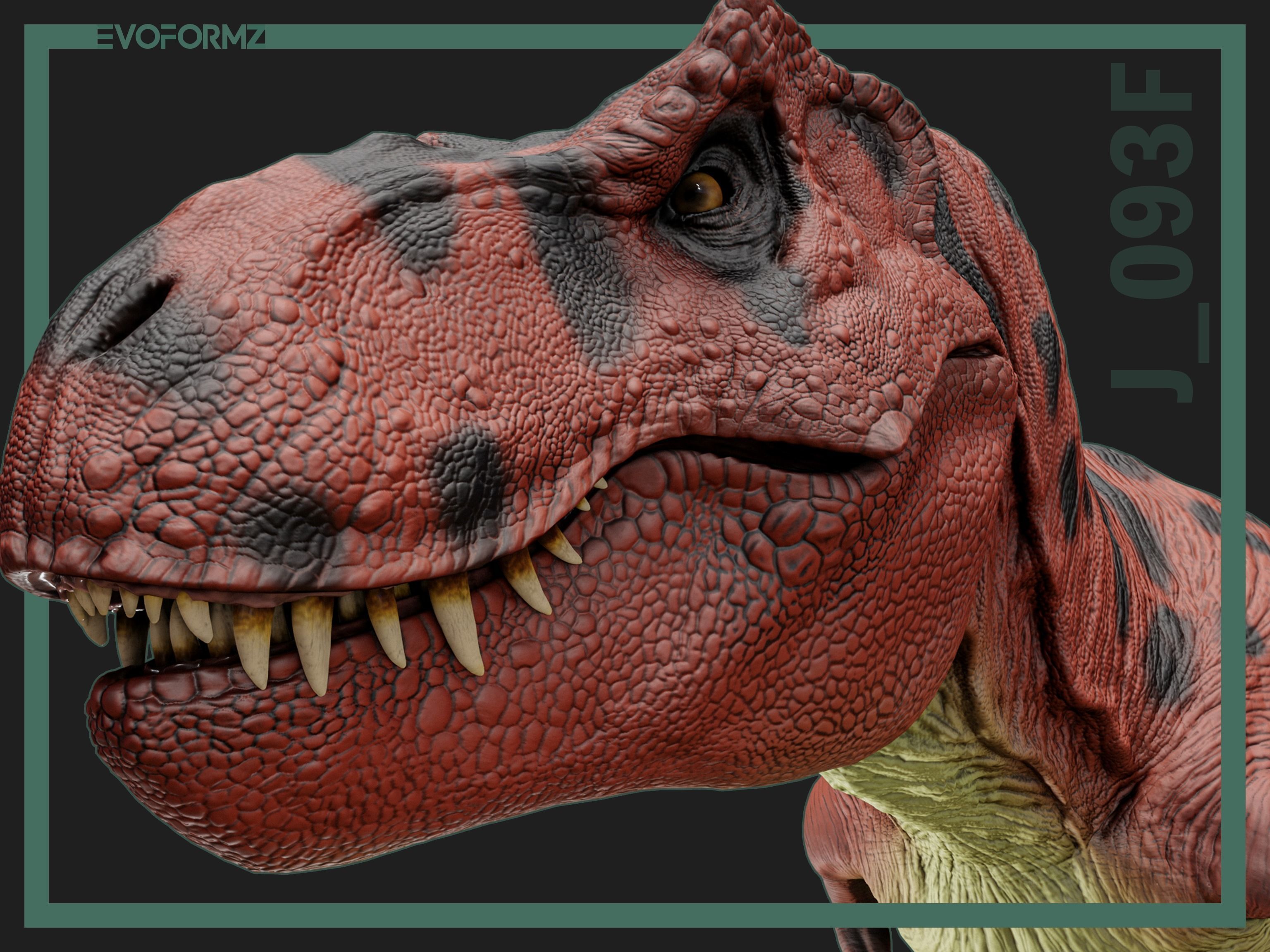 Tyrannosaurus Rex Jurassic Park High Poly 3D Model Blender Low-poly 3D model_10