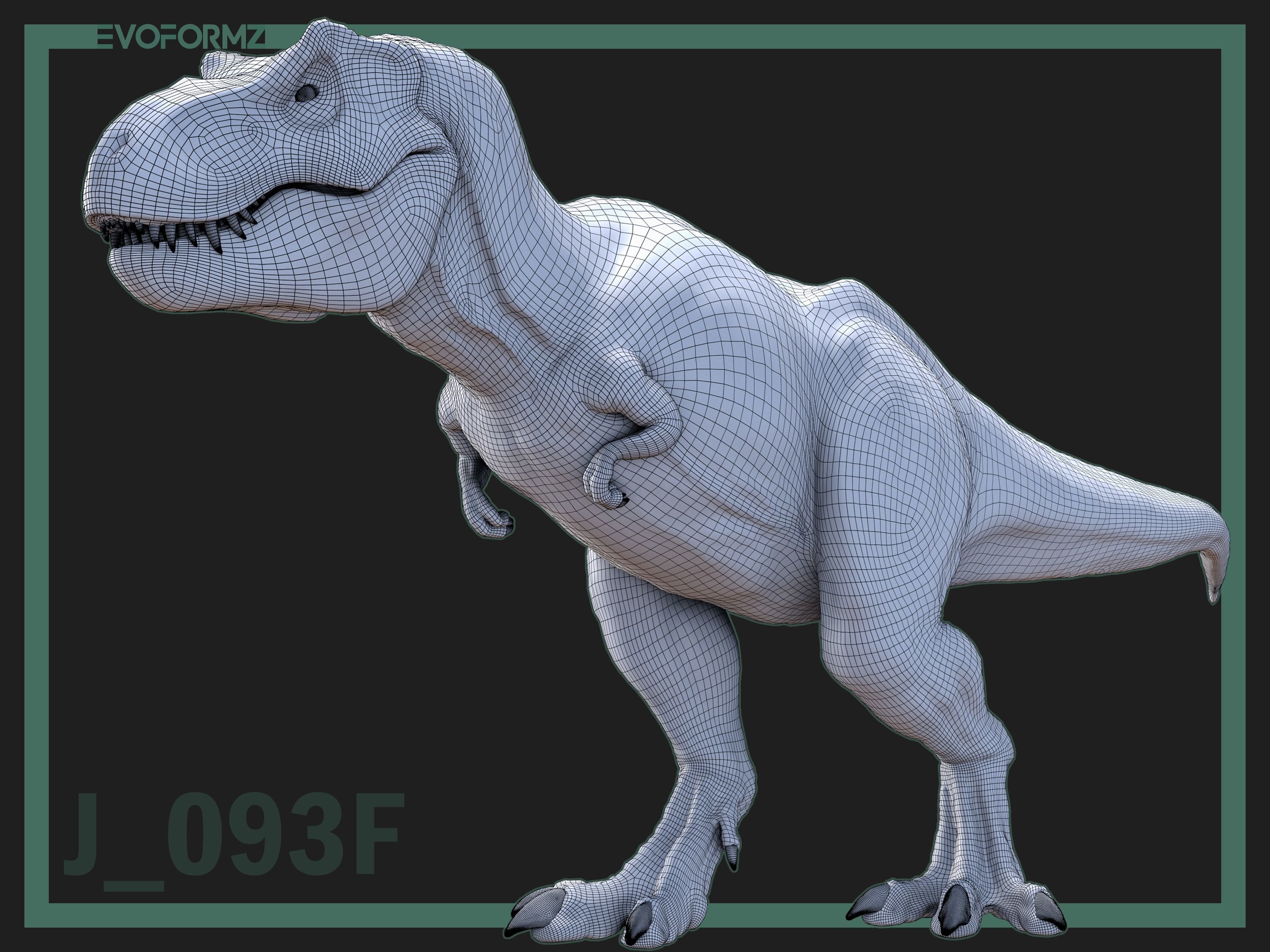 Tyrannosaurus Rex Jurassic Park High Poly 3D Model Blender Low-poly 3D model_4