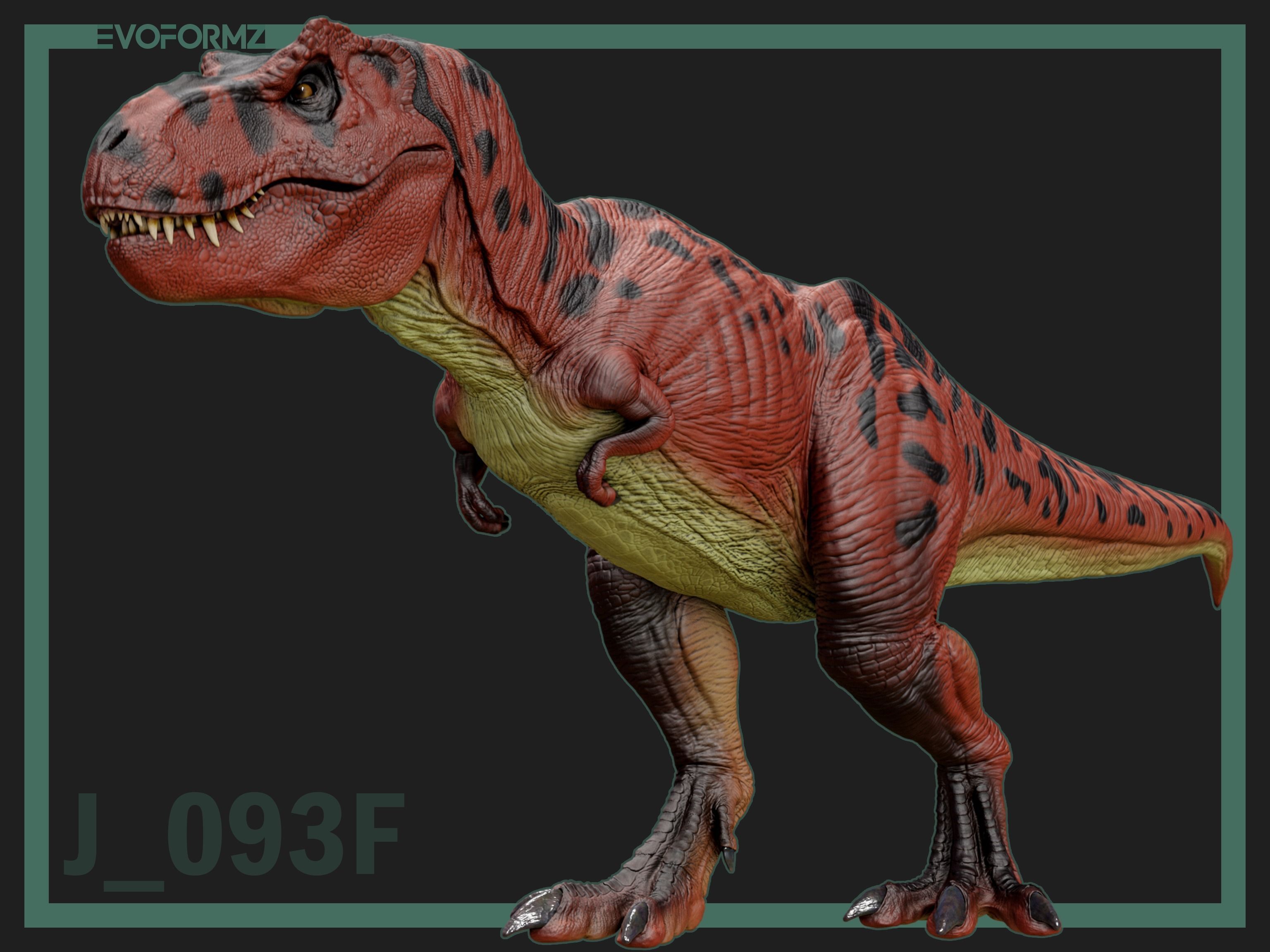 Tyrannosaurus Rex Jurassic Park High Poly 3D Model Blender Low-poly 3D model_3