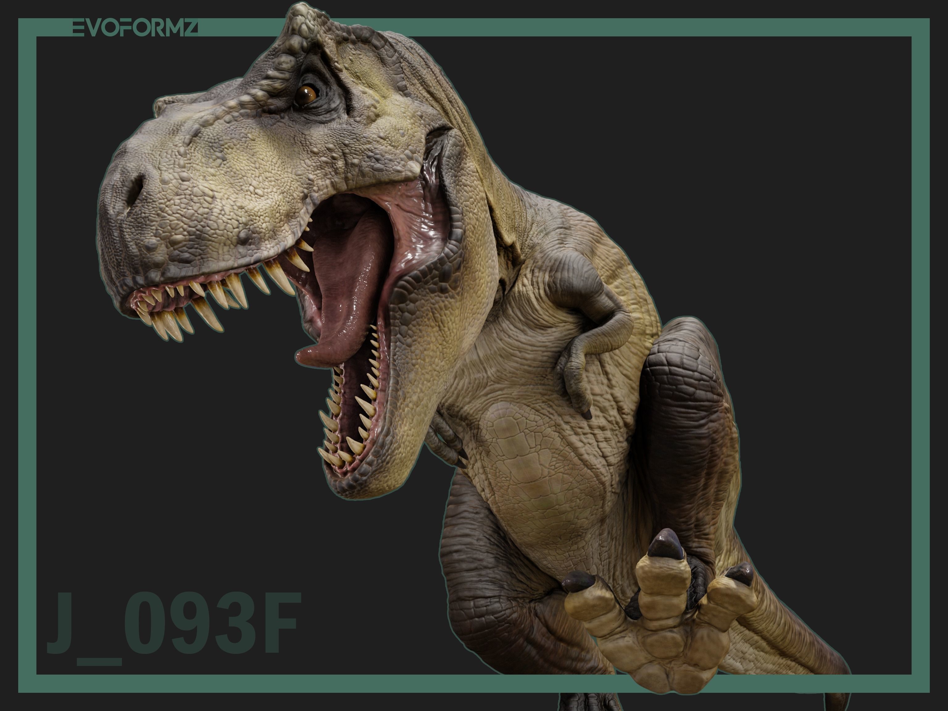 Tyrannosaurus Rex Jurassic Park High Poly 3D Model Blender Low-poly 3D model_12