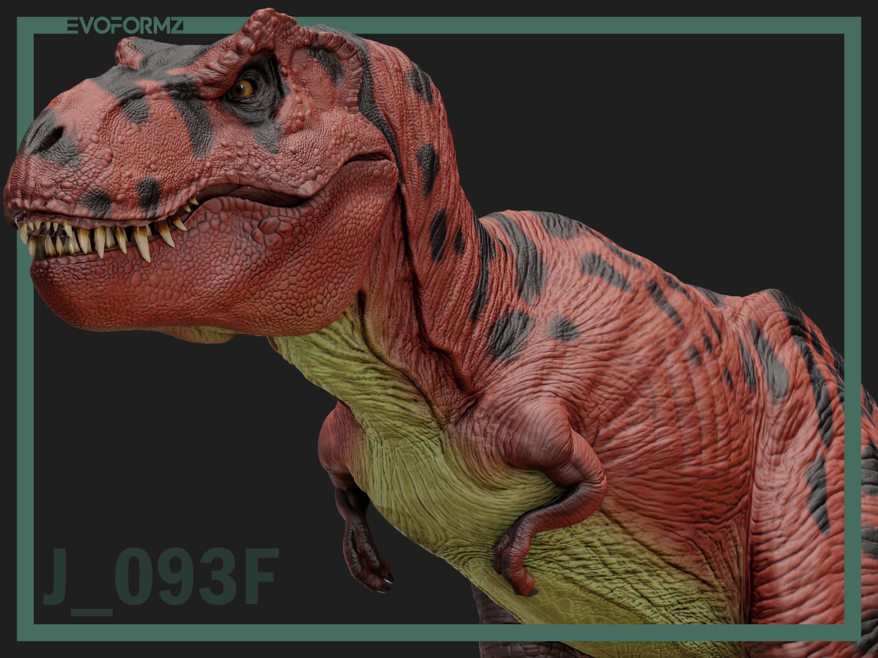 Tyrannosaurus Rex Jurassic Park High Poly 3D Model Blender Low-poly 3D model_6