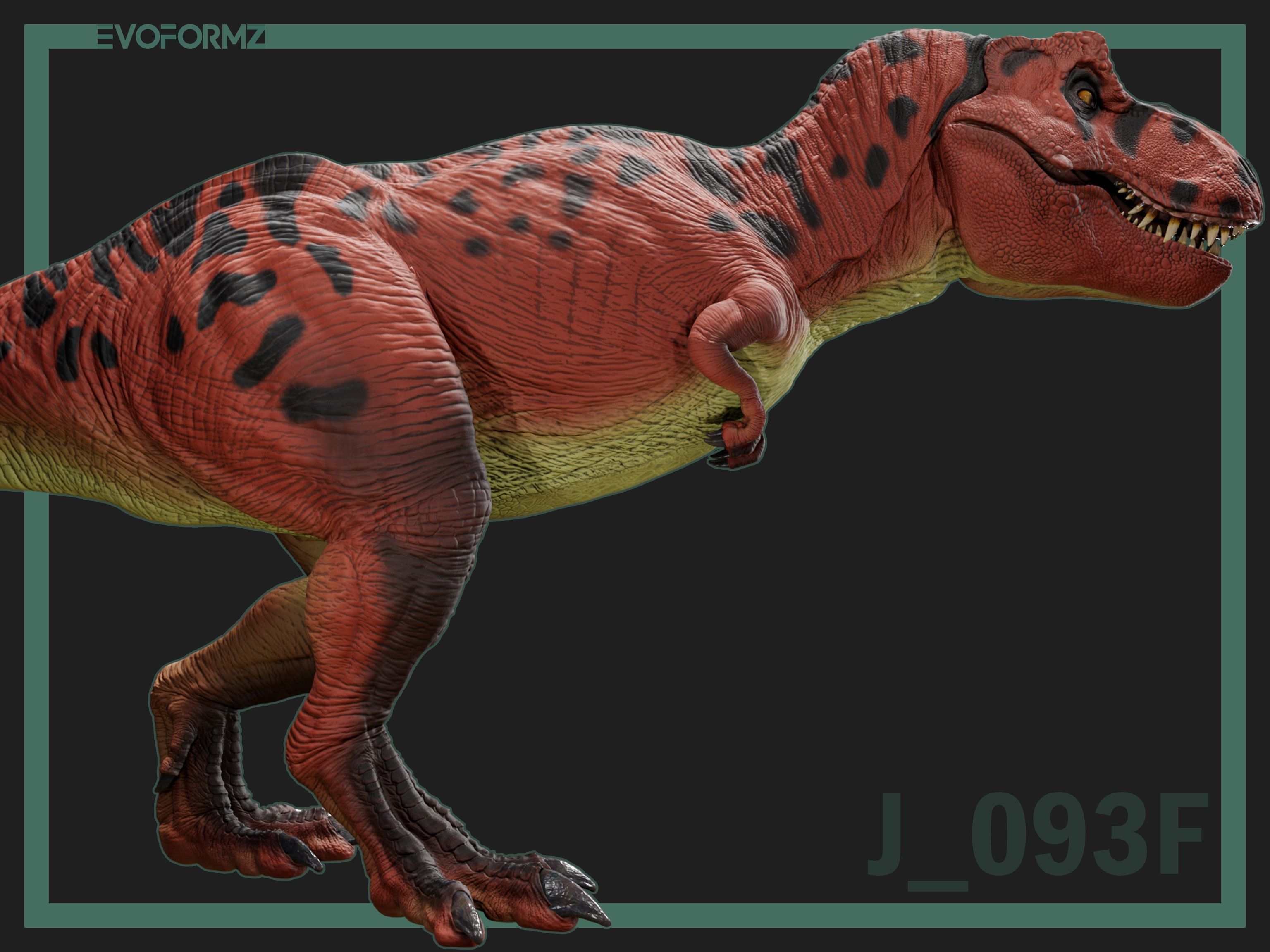 Tyrannosaurus Rex Jurassic Park High Poly 3D Model Blender Low-poly 3D model_9