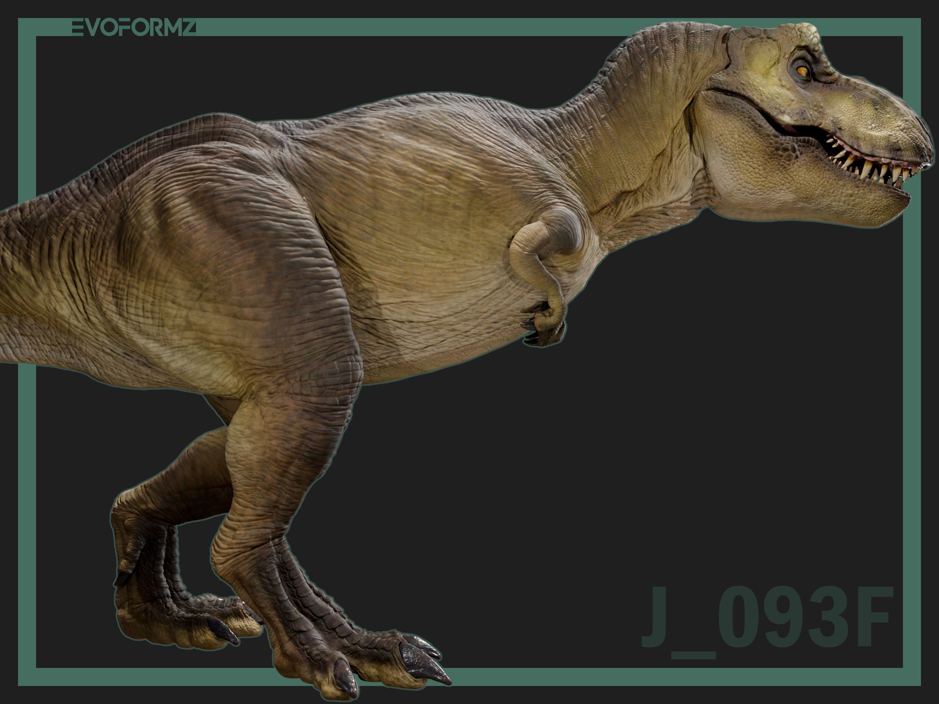 Tyrannosaurus Rex Jurassic Park High Poly 3D Model Blender Low-poly 3D model_8