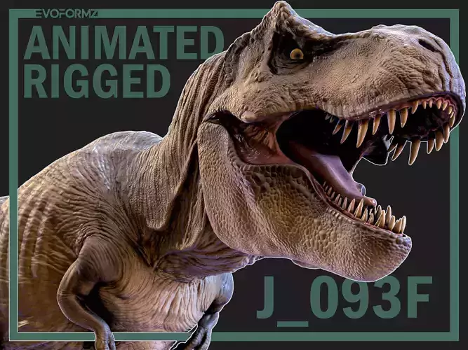 Tyrannosaurus Rex Jurassic Park High Poly 3D Model Blender Low-poly 3D model