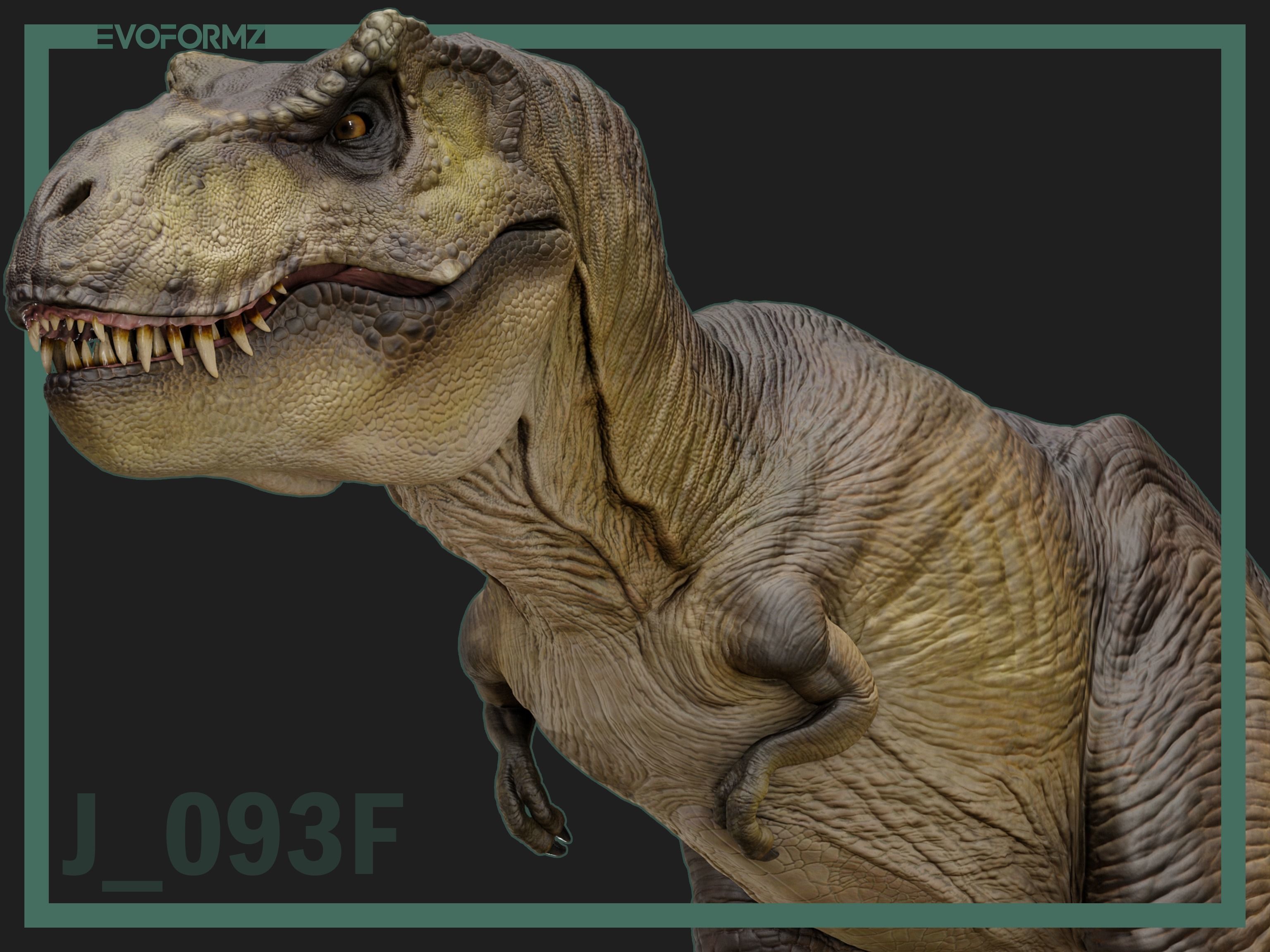 Tyrannosaurus Rex Jurassic Park High Poly 3D Model Blender Low-poly 3D model_5