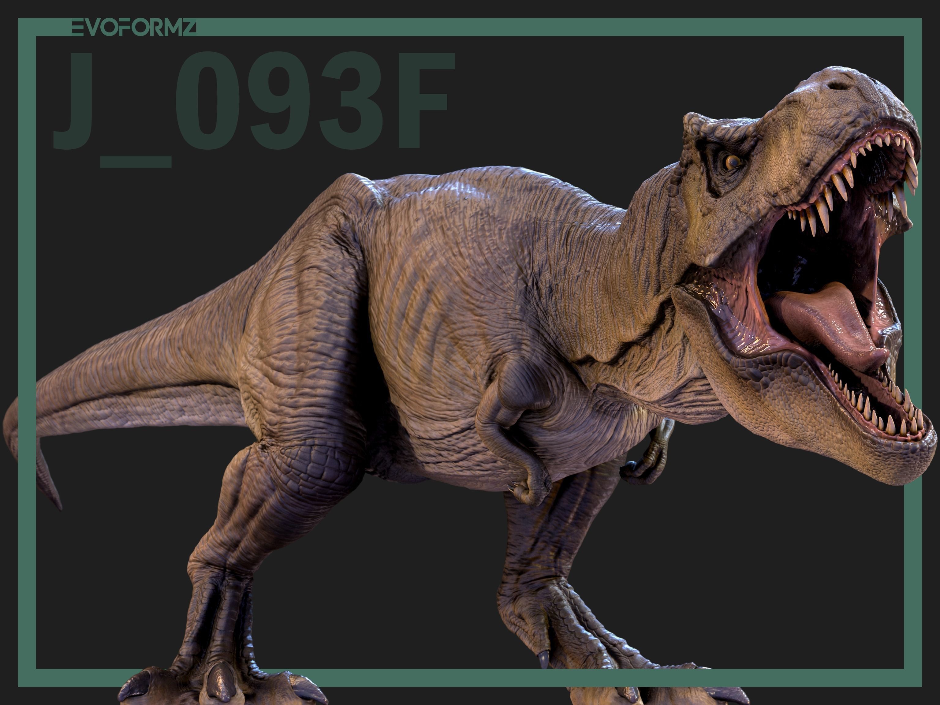 Tyrannosaurus Rex Jurassic Park High Poly 3D Model Blender Low-poly 3D model_14
