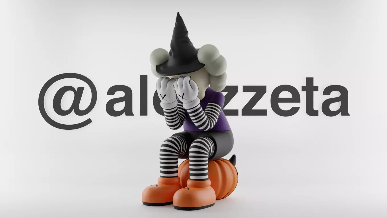 Kaws Halloween Passing Through Textured Low-poly 3D model
