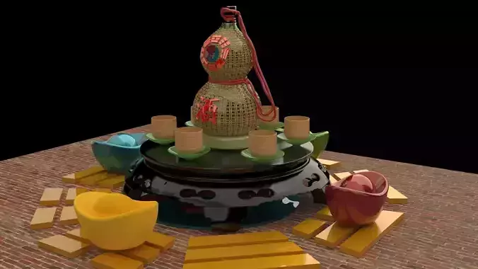 Chinese gourd wine bottle