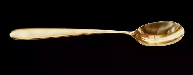 Golden or copper coated teaspoon Free 3D model