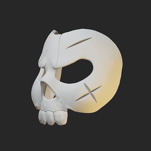 Wearable Mask 17 Skull Damage 3D print model