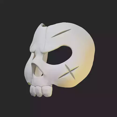Wearable Mask 17 Skull Damage 3D print model