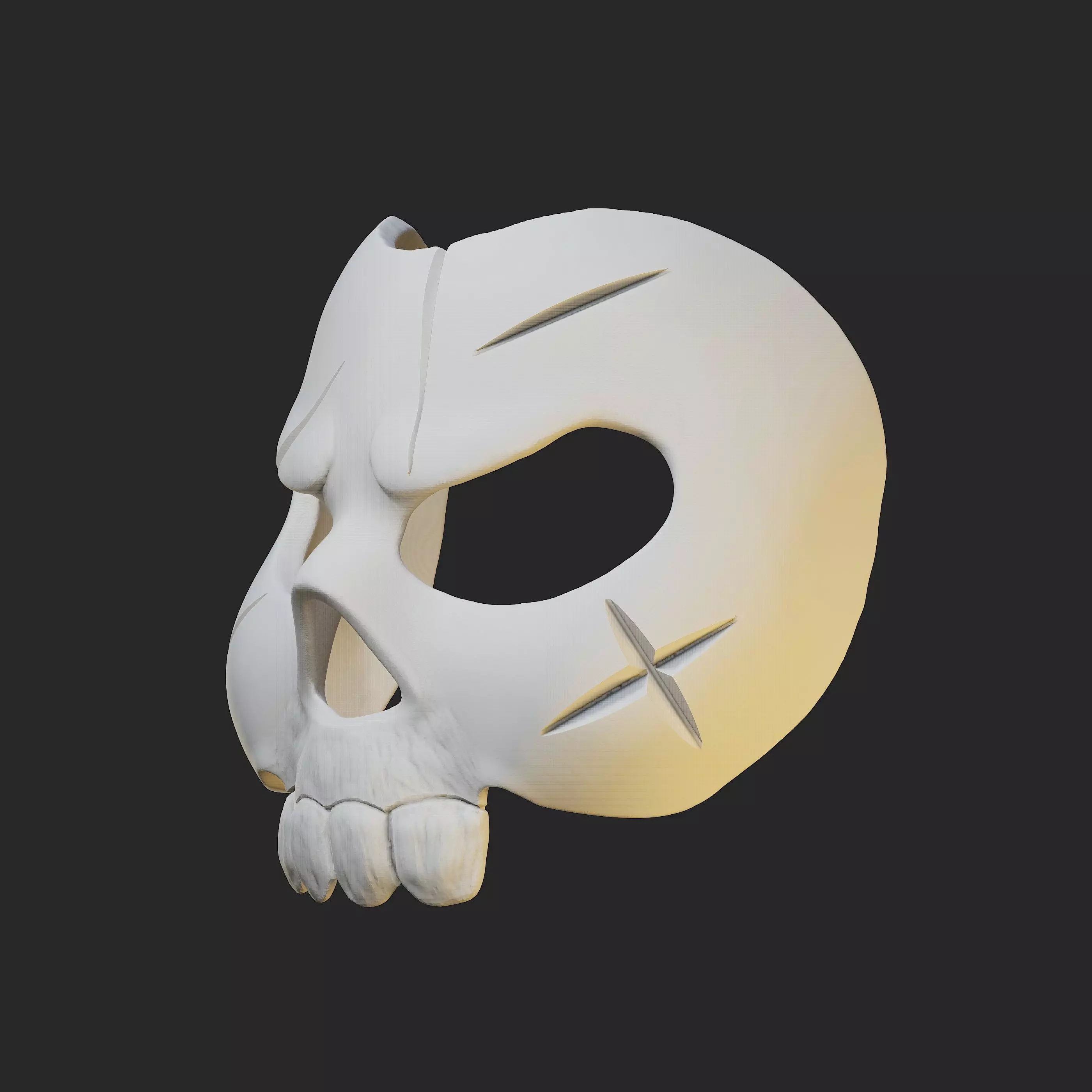 Wearable Mask 17 Skull Damage 3D print model