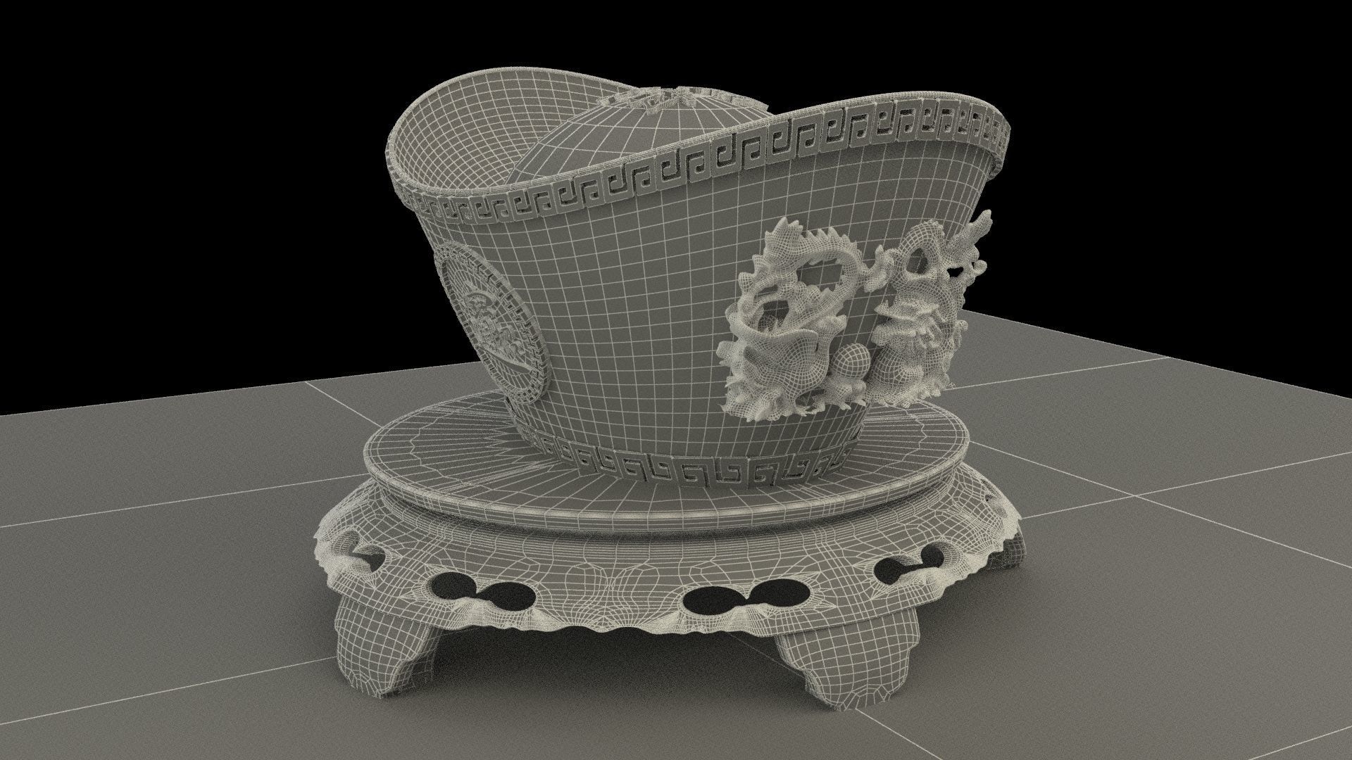 Chinese gold Ingot 3D model_6