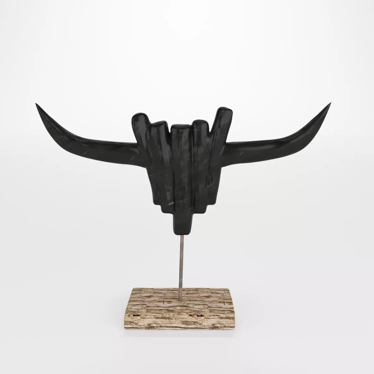 Bull horn statuettee for decoration 3D model