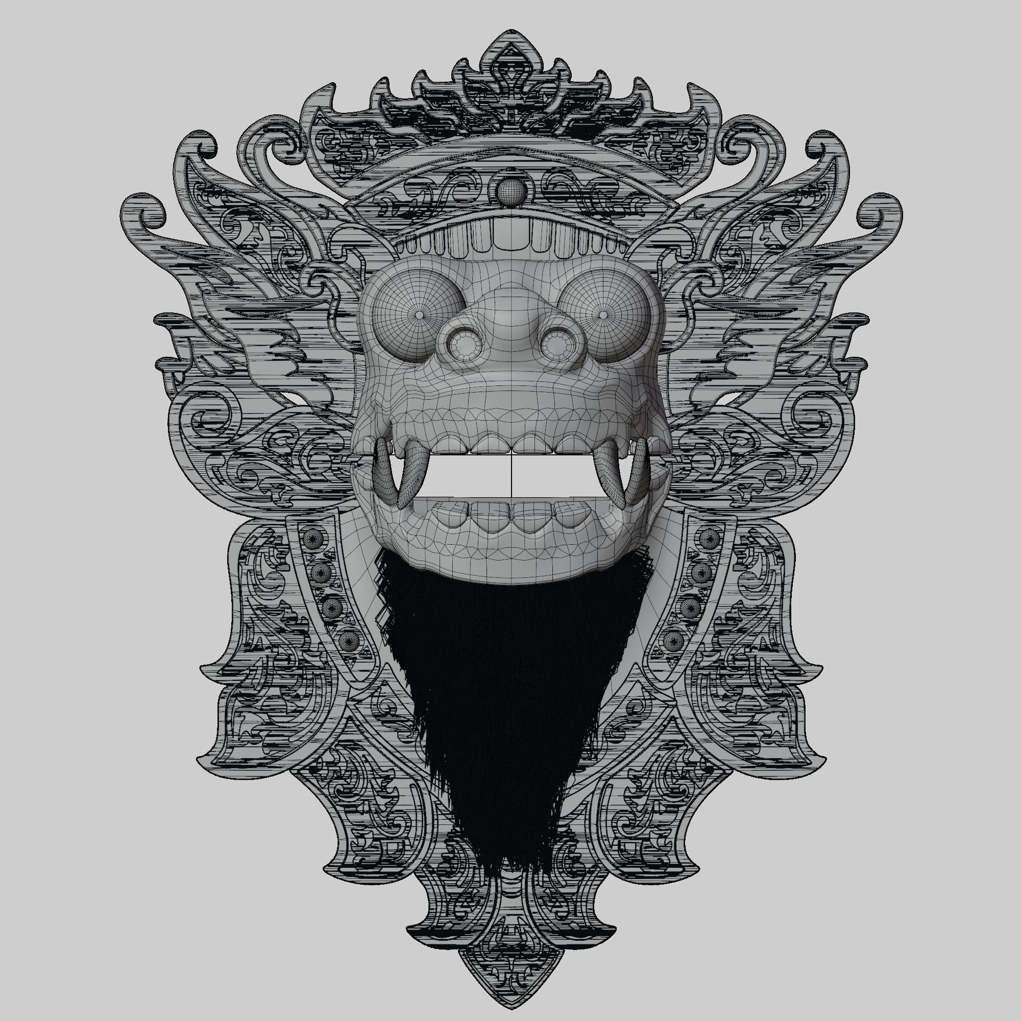Barong Bali Mask 3D model_6