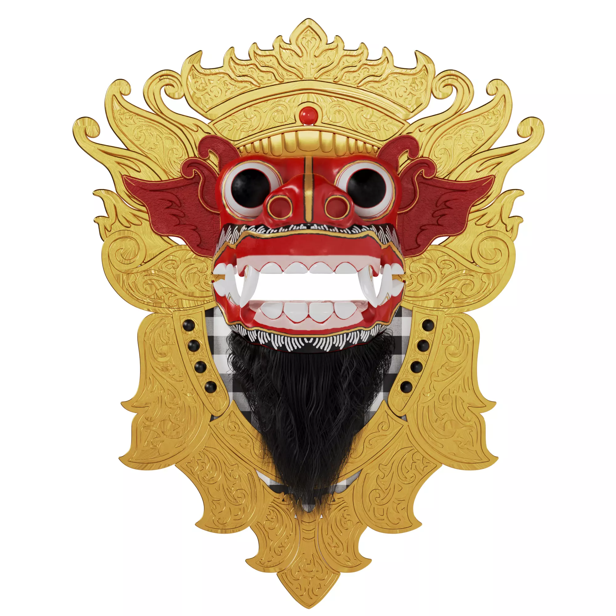 Barong Bali Mask 3D model_0