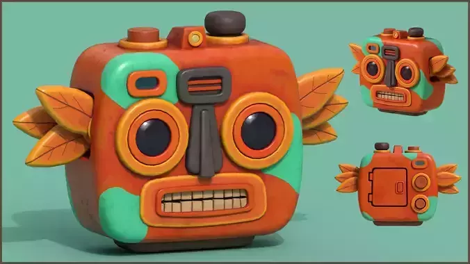 Stylized Cartoony Tiki Camera