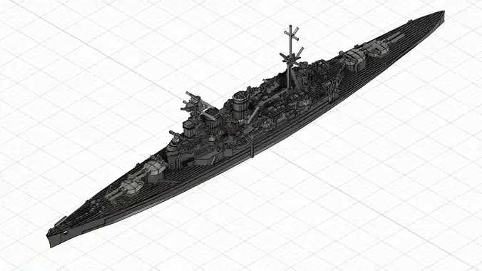 HMS HOOD for micro scale printing 3D print model