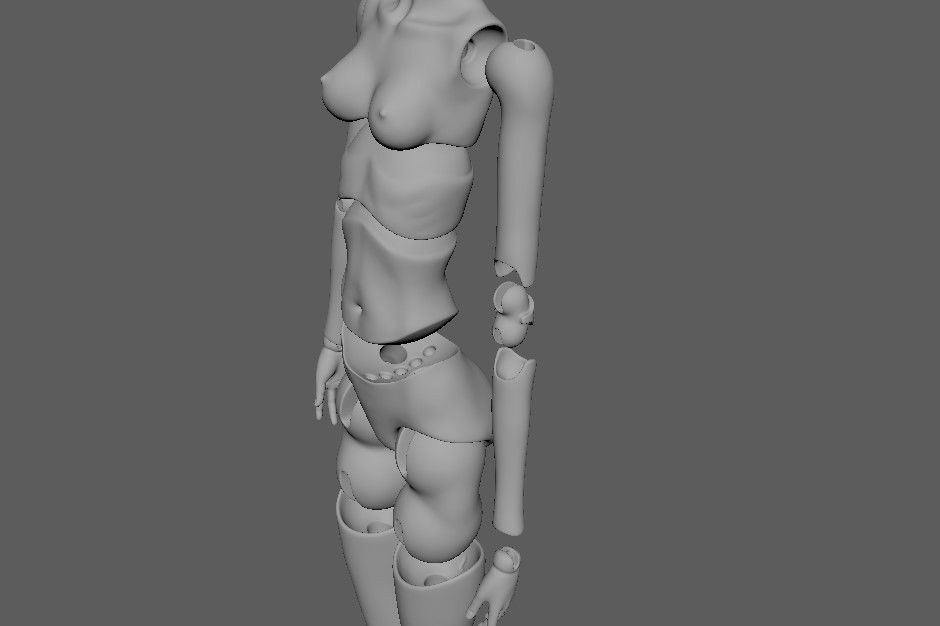 BJD doll Leticia ball joint doll 3D print model_26