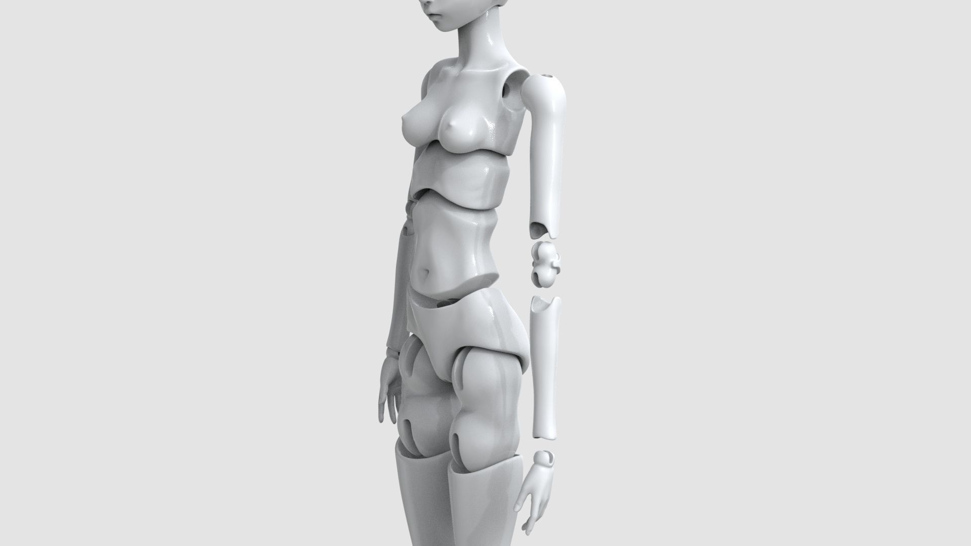 BJD doll Leticia ball joint doll 3D print model_13