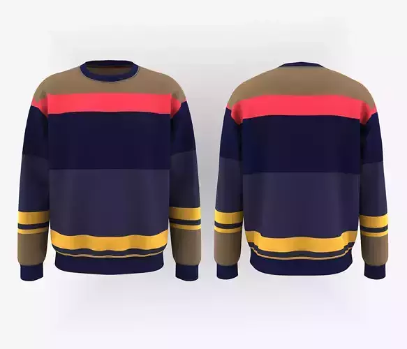  Men Oversized Colorblock Sweatshirt