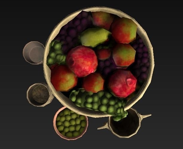 Roman Food Rich Bundle Low-poly 3D model 6