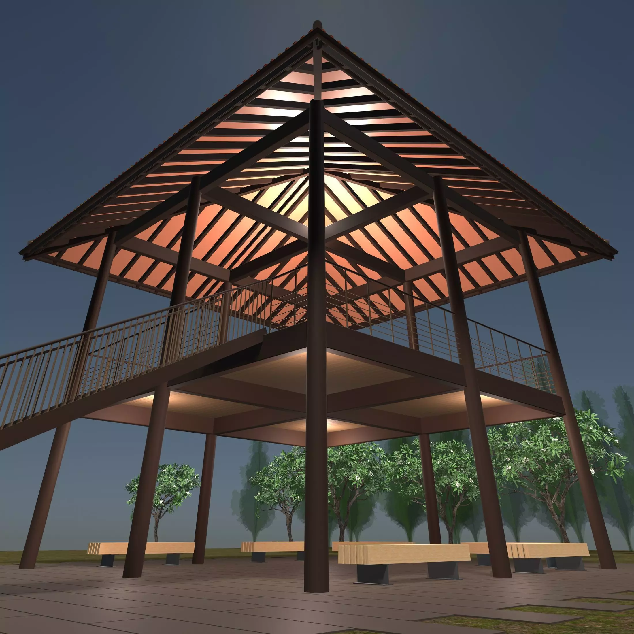 Tropical pavilion 2314 3D model_0
