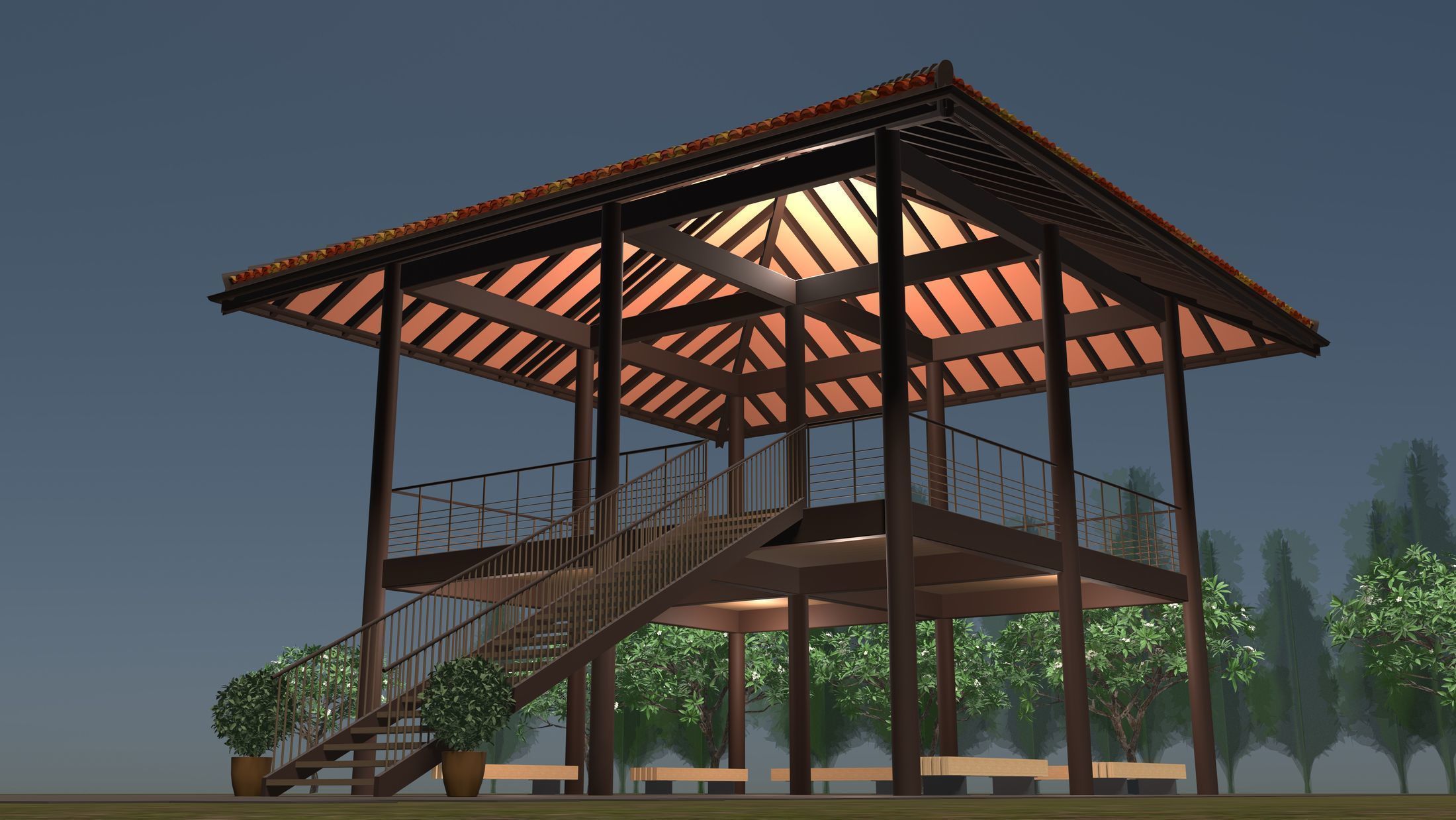 Tropical pavilion 2314 3D model_8