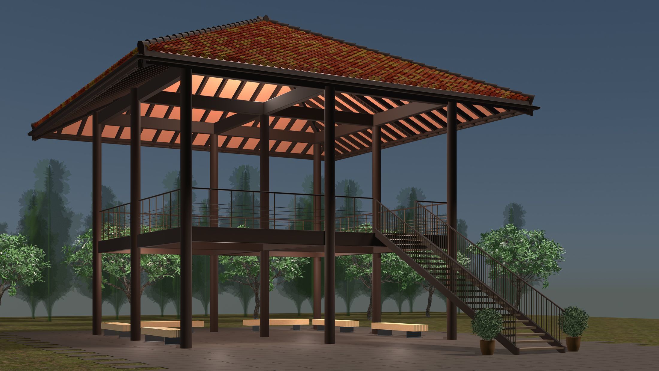 Tropical pavilion 2314 3D model_2