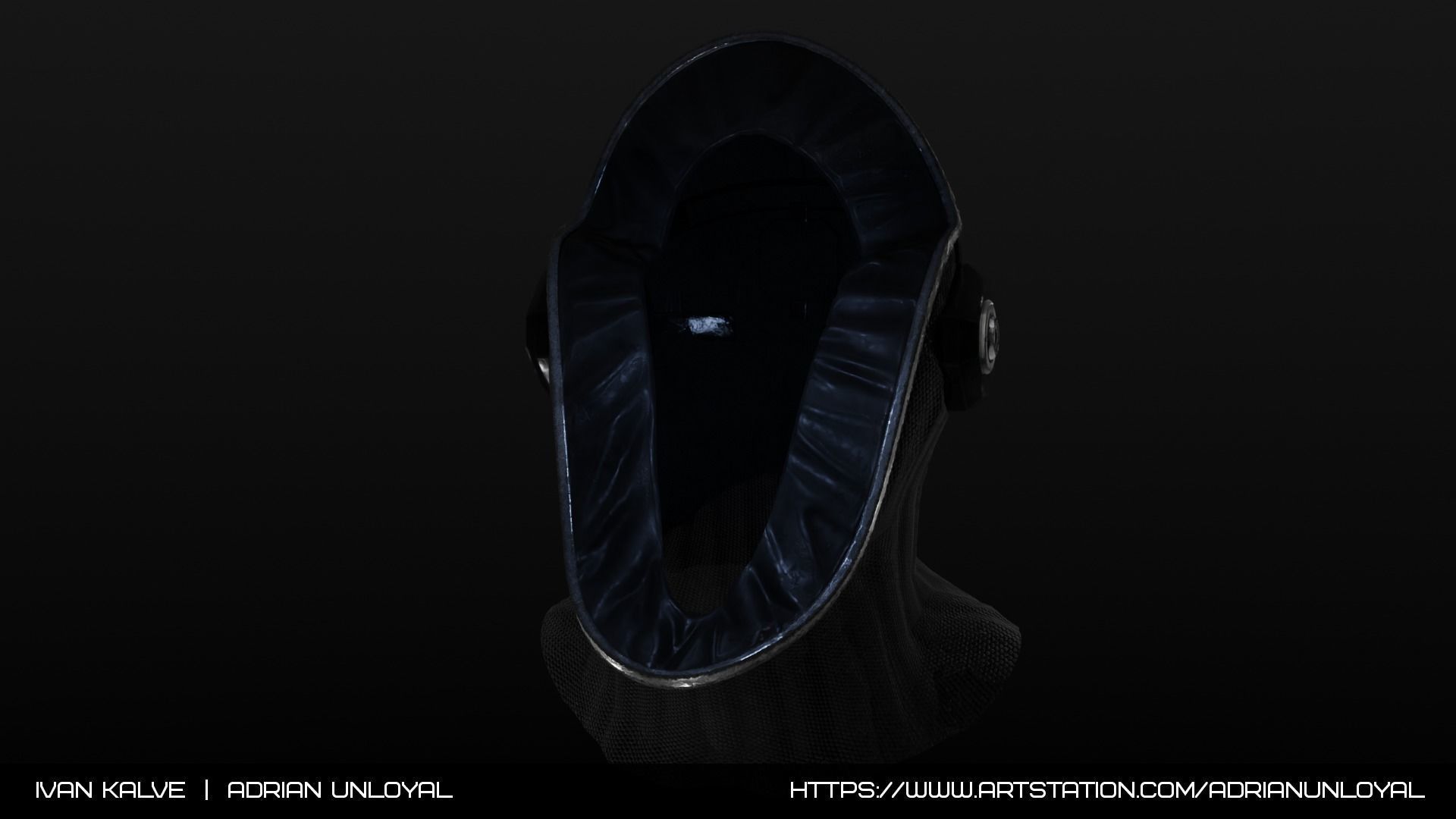 Sci-fi Deep-Dive Helmet Low-poly 3D model_4