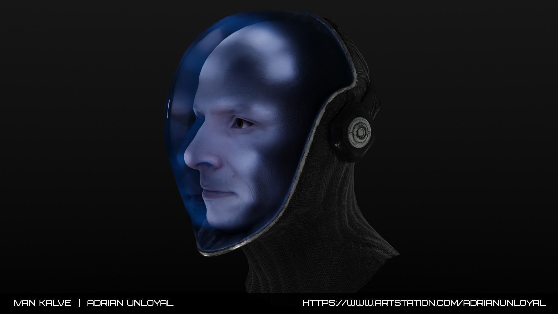 Sci-fi Deep-Dive Helmet Low-poly 3D model_1