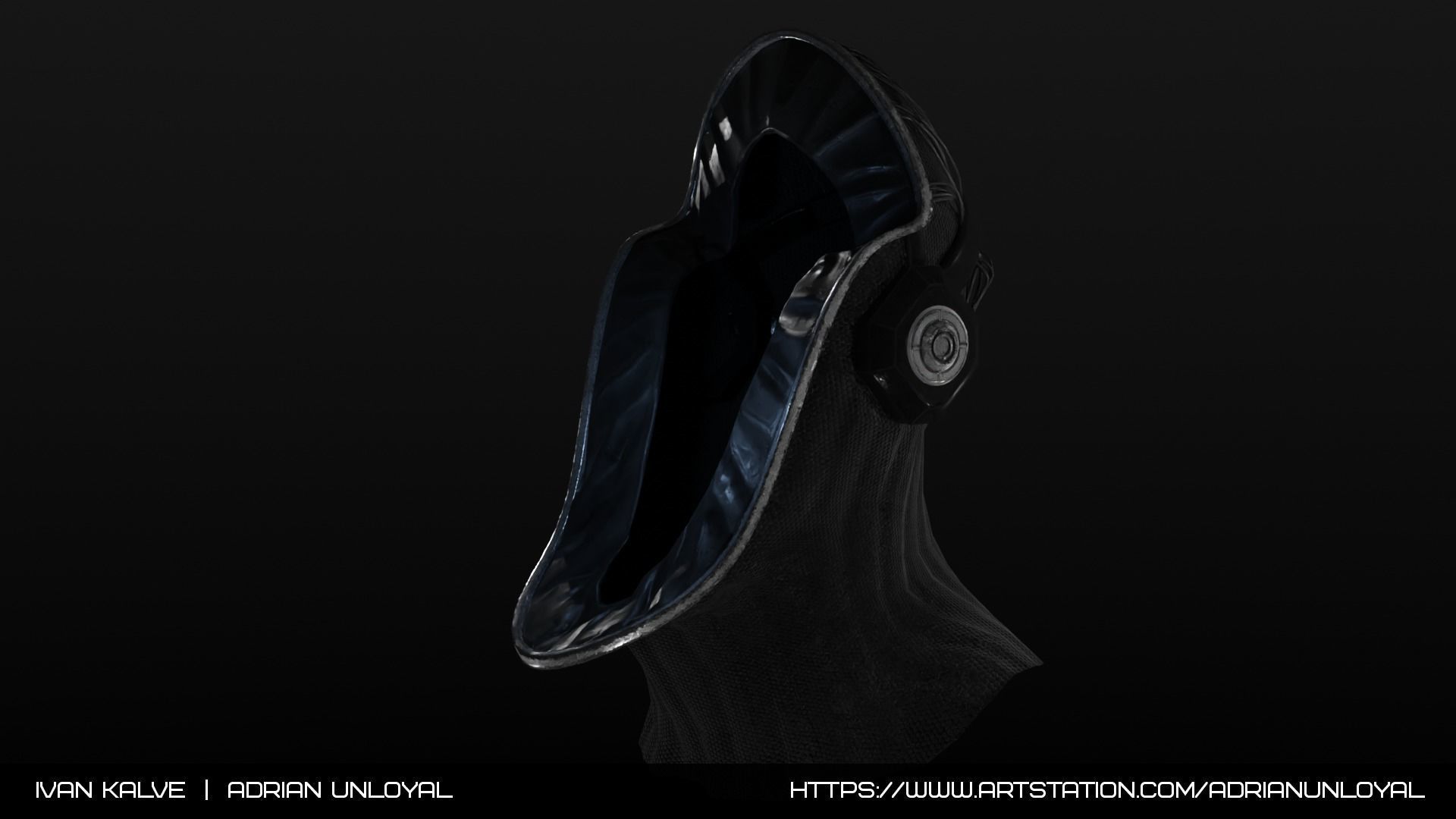 Sci-fi Deep-Dive Helmet Low-poly 3D model_5