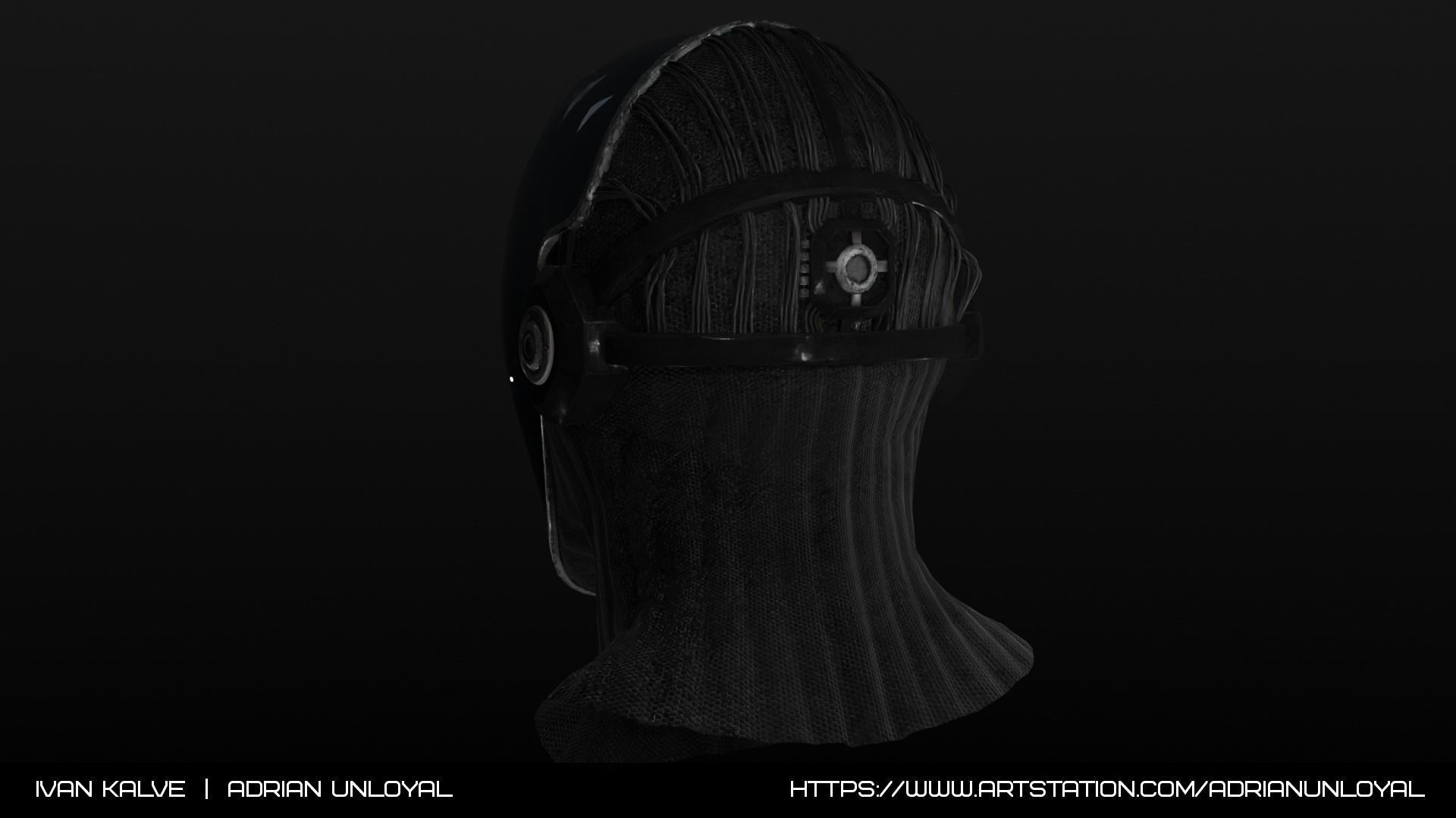 Sci-fi Deep-Dive Helmet Low-poly 3D model_2