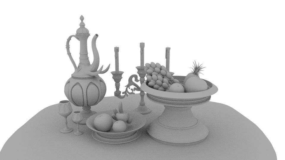Fruit Bowl with Fruits Free 3D model_1