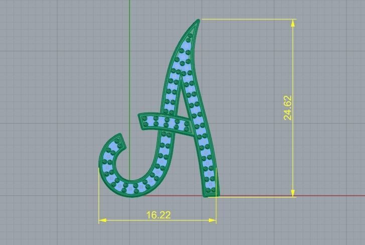 Pendant in the shape of a letter A N01249 3D print model_4