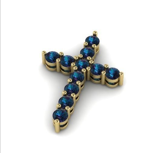 Pendant cross N01236 3D print model_2